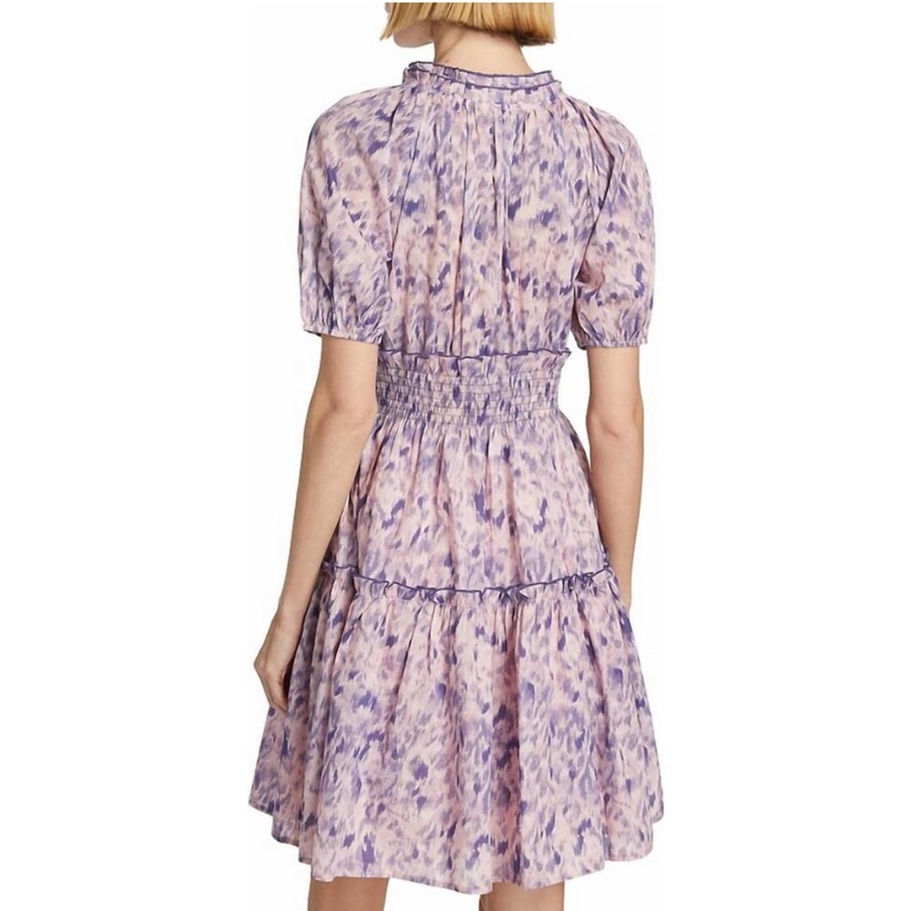 NEW $238 Rails Fiorella Cotton Ikat-Inspired Mini dress‎ Medium Pink Geometric - Picture 2 of 14